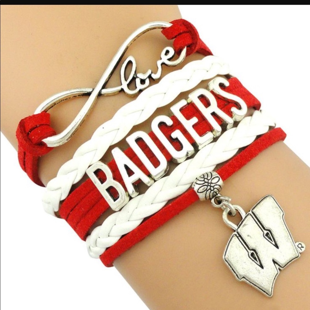 Wisconsin Badger Infinity Love Bracelet